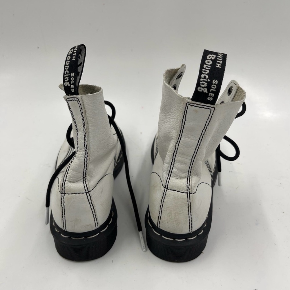 Dr. Martens 1460 Pascal White Leather Combat Boots 6 Festival Street Style - Picture 7 of 7